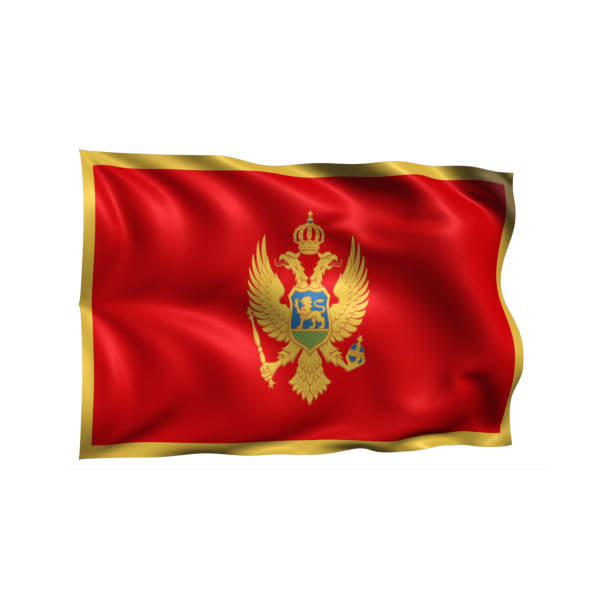 istock Montenegro national flag on white background. 1866794177