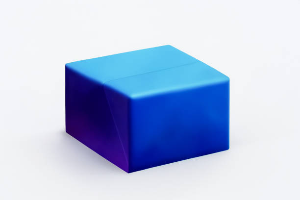 istock Image of gift box wrapped in blue paper on white background. 1866799981