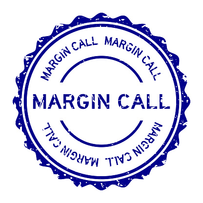 Grunge blue margin call word round rubber seal stamp on white background