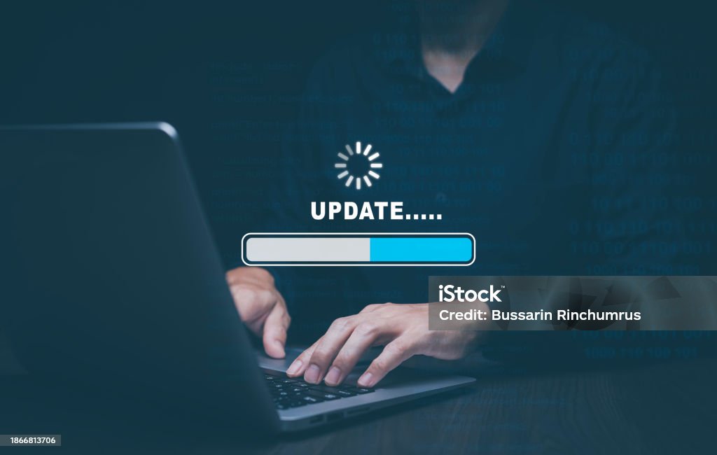 Laptop With Update Software Computer Programs Upgrade Business ...