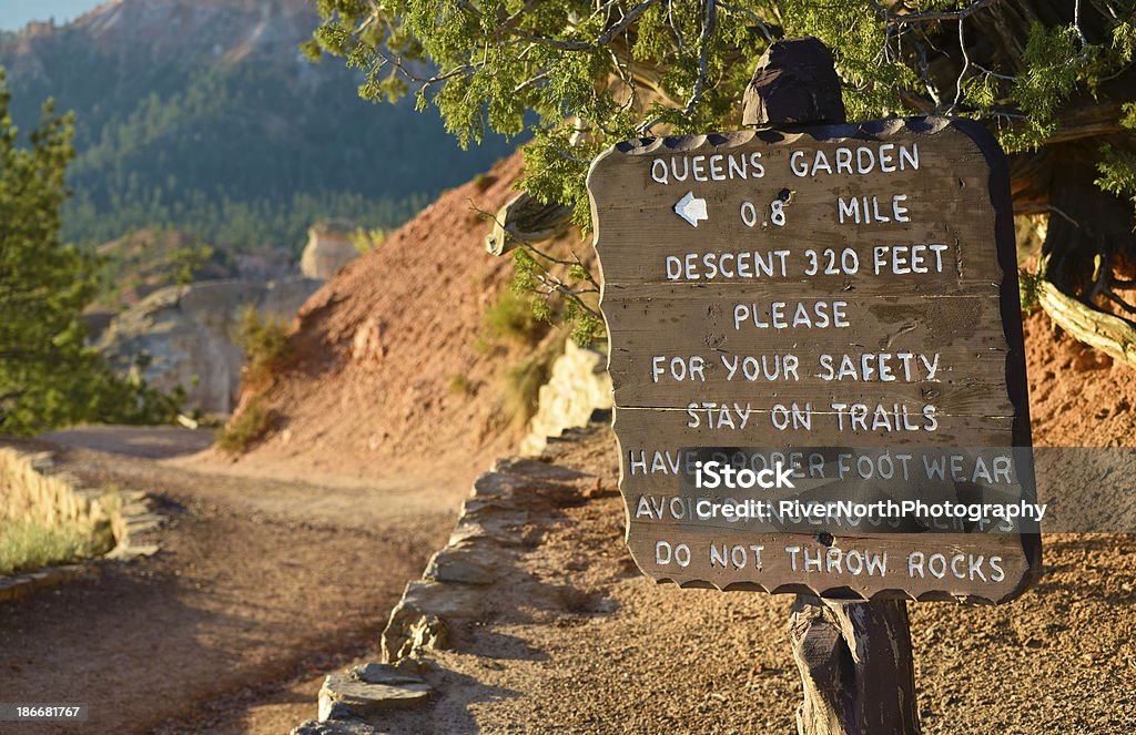 Panneau de sentier, du Bryce Canyon, dans l'Utah - Photo de Bryce Canyon libre de droits