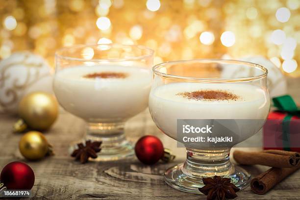 Eggnog At Christmas Time Stock Photo - Download Image Now - Eggnog, Alcohol - Drink, Celebration Event