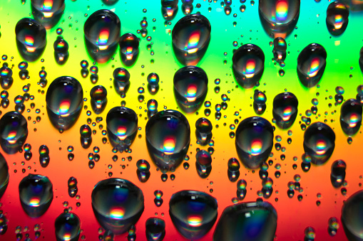 Rainbow water drops