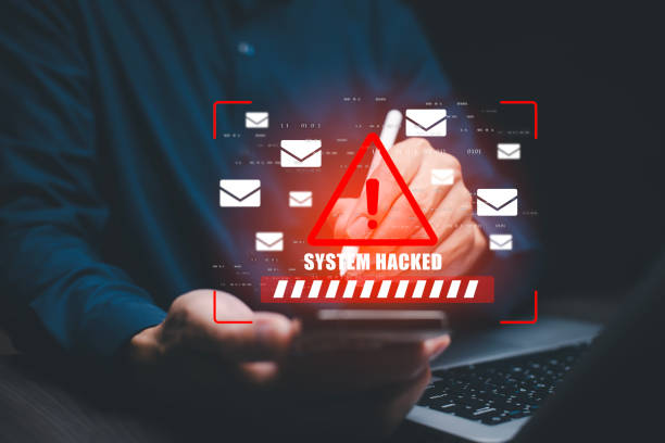 istock Cyber security and Security password login online,   Alert Email inbox and spam virus with warning caution for notification on internet letter security protect, junk and trash mail and compromised 1866827326