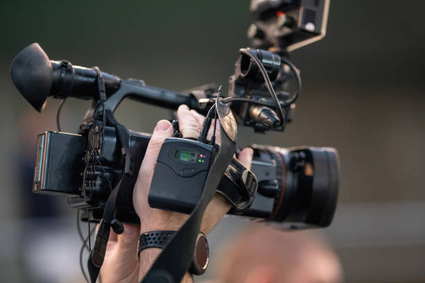istock Media camera stands on an event, capturing every key moment and nuanced expression 1866833647