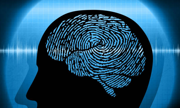 脳フィンガープリンティング - individuality identity computer graphic forensic science点のイラスト素材／クリップアート素材／マンガ素材／アイコン素材