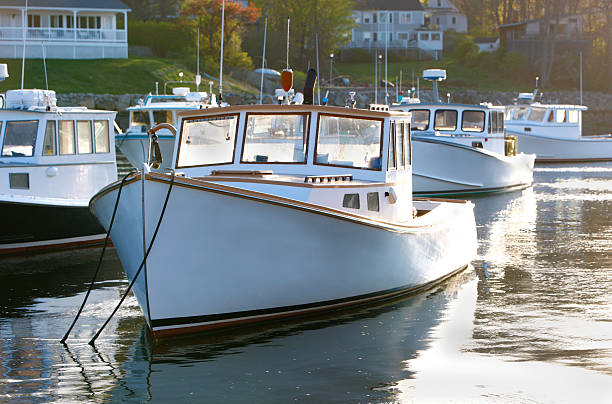 istock Fishing boat anchored in a Marina. 186684255