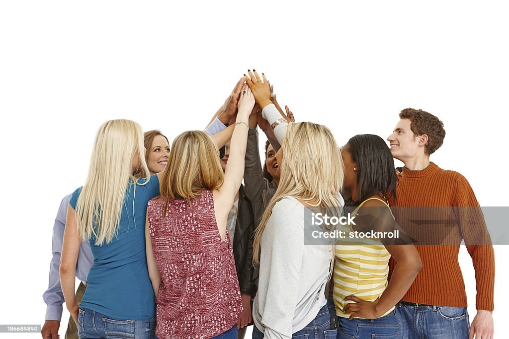 Diverso grupo de gente de unión de manos - Foto de stock de Adolescente libre de derechos