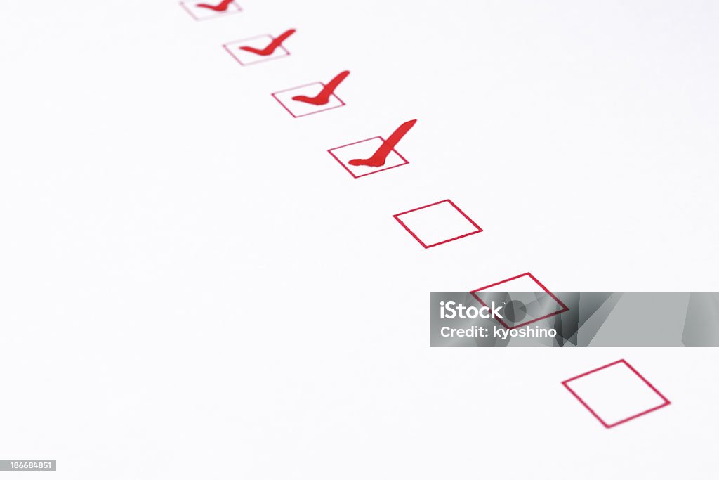 Blank Red Checkbox With Check Mark Stock Photo - Download Image Now ...