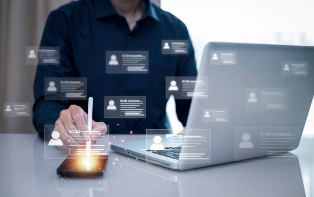 istock Checklist and clipboard task documentation management Online survey, form checklist by laptop computer, Document Management Checking System, online documentation database,Rating job applicants 1866854304