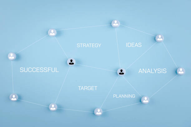 Communication and Connecting people Teamwork concept,  planning, and trade investment, Connection between salespeople and Customers, technology Communication via Online Data Systems.