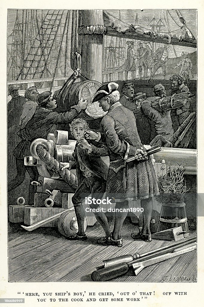 Остров сокровищ-судовом мальчик - Стоковые иллюстрации XVIII век роялти-фри