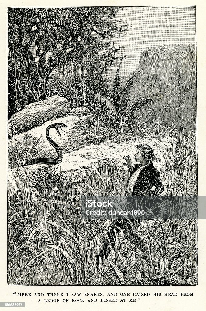 Ilha do Tesouro-aqui e ali, vi Cobras - Royalty-free Robert Louis Stevenson Ilustração de stock