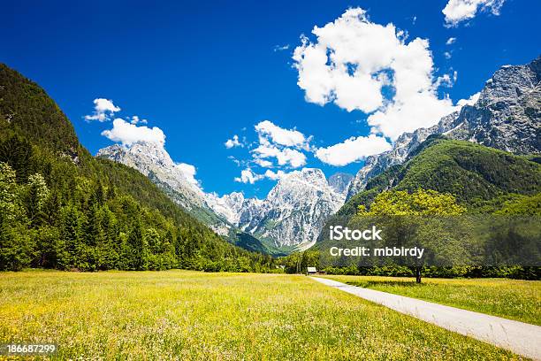 Giornata Di Sole Nel Log In Mangart Slovenia - Fotografie stock e altre immagini di Alpi - Alpi, Alpi Giulie, Ambientazione esterna