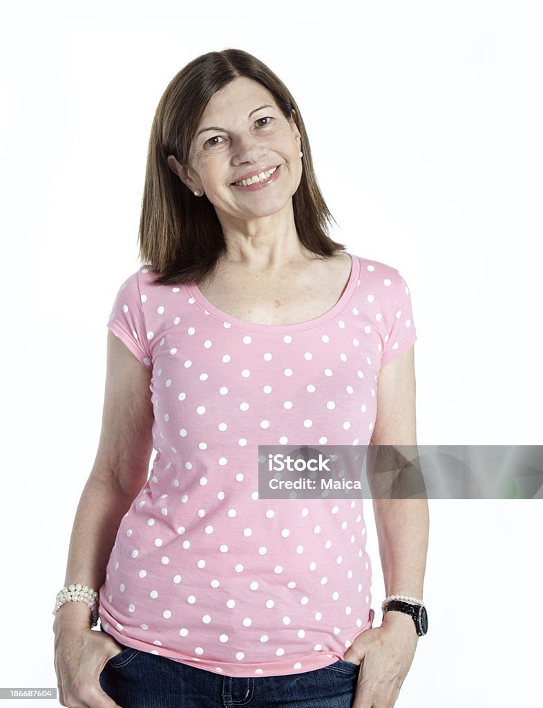 Зрелая женщина на белый - Стоковые фото 50-54 года роялти-фри