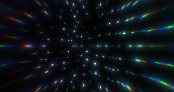 istock Glow Chromatic particles abstract background. Beautiful futuristic glittering in space on black background. 1866878231