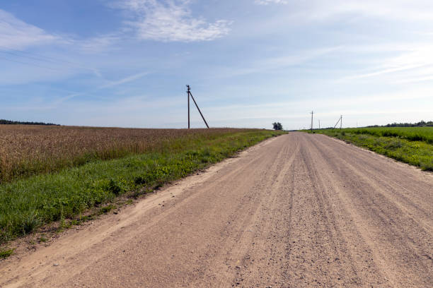 istock sandy highway in the field in the summer 1866878721