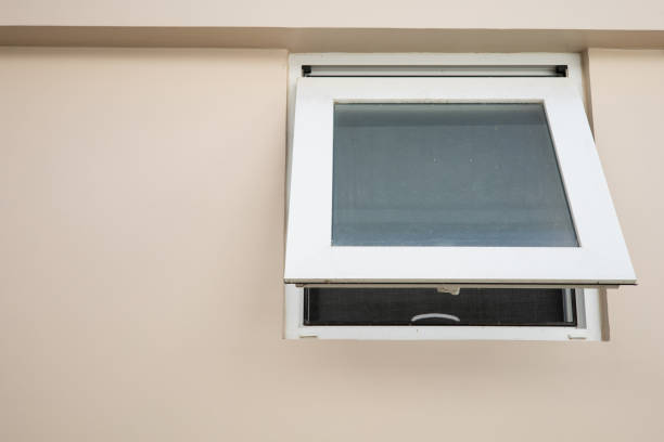 istock Small windows for ventilation, cream-colored floor and walls. 1866878760