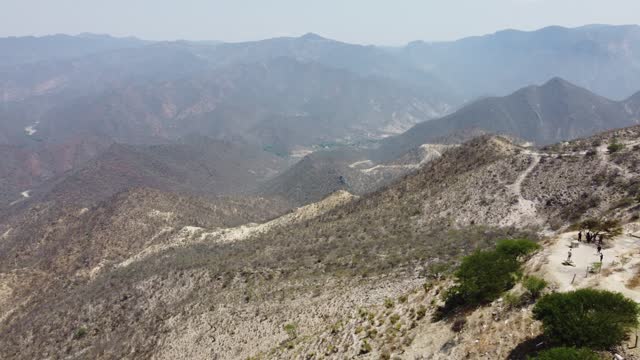 Oaxaca cliff with a frontal view in an arid environment