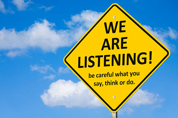 istock We Are Listening Road Warning Sign 186689015