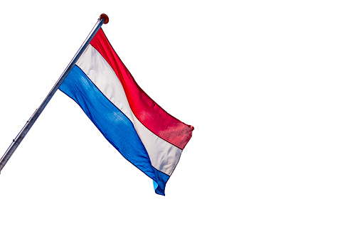Netherlands flag isolated on white transparent, Holland sign symbol,