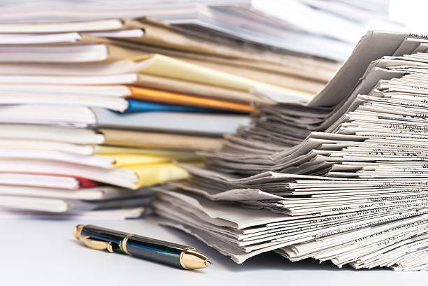 istock News papers. Stacked file. 186690543