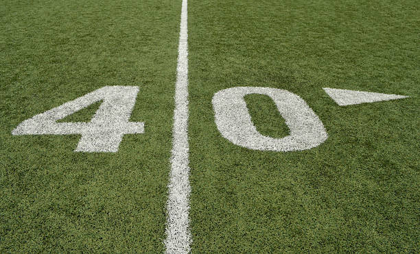 forty yard line - forty yard line stock-fotos und bilder