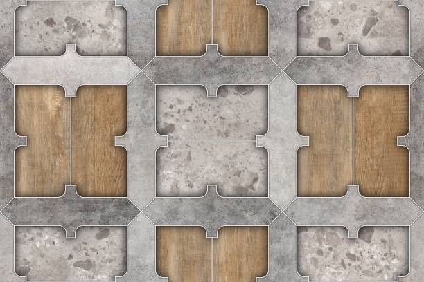 istock Ceramic tiles design. Marble and wooden textured. Parquet floor elements. 1866905661
