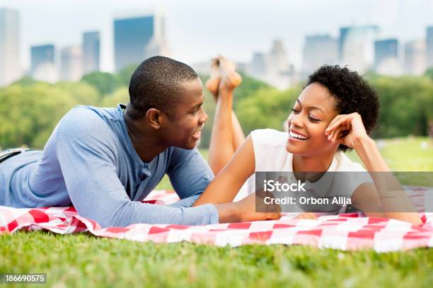 Young Couple In Central Park Stock Photo - Download Image Now - Central Park - Manhattan, Picnic, 20-29 Years
