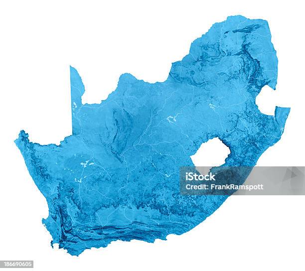 Foto de África Do Sul Topographic Mapa Isolada e mais fotos de stock de República da África do Sul - República da África do Sul, Mapa, Imagem de Satélite