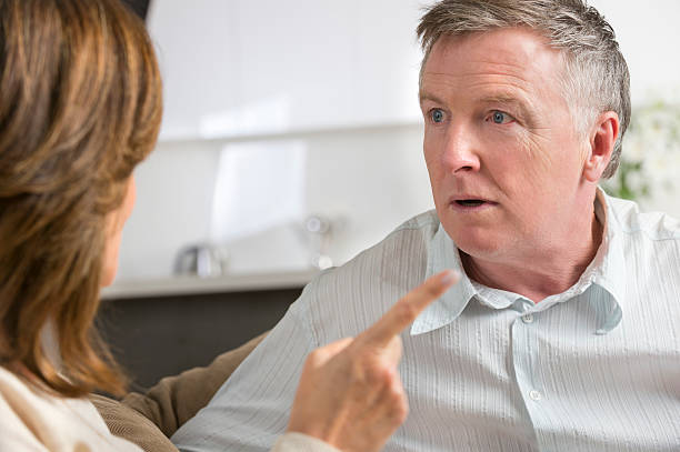 istock Marriage breakdown concept. Mature couple arguing 186690922