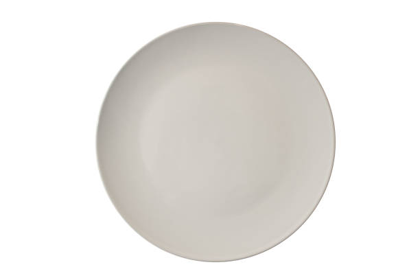 istock Top view of white kitchen plate isolated on a white background 1866914146