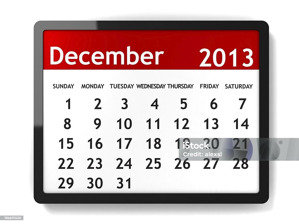 Grudnia 2013 Kalendarz serii — - Zbiór zdjęć royalty-free (Kalendarz)