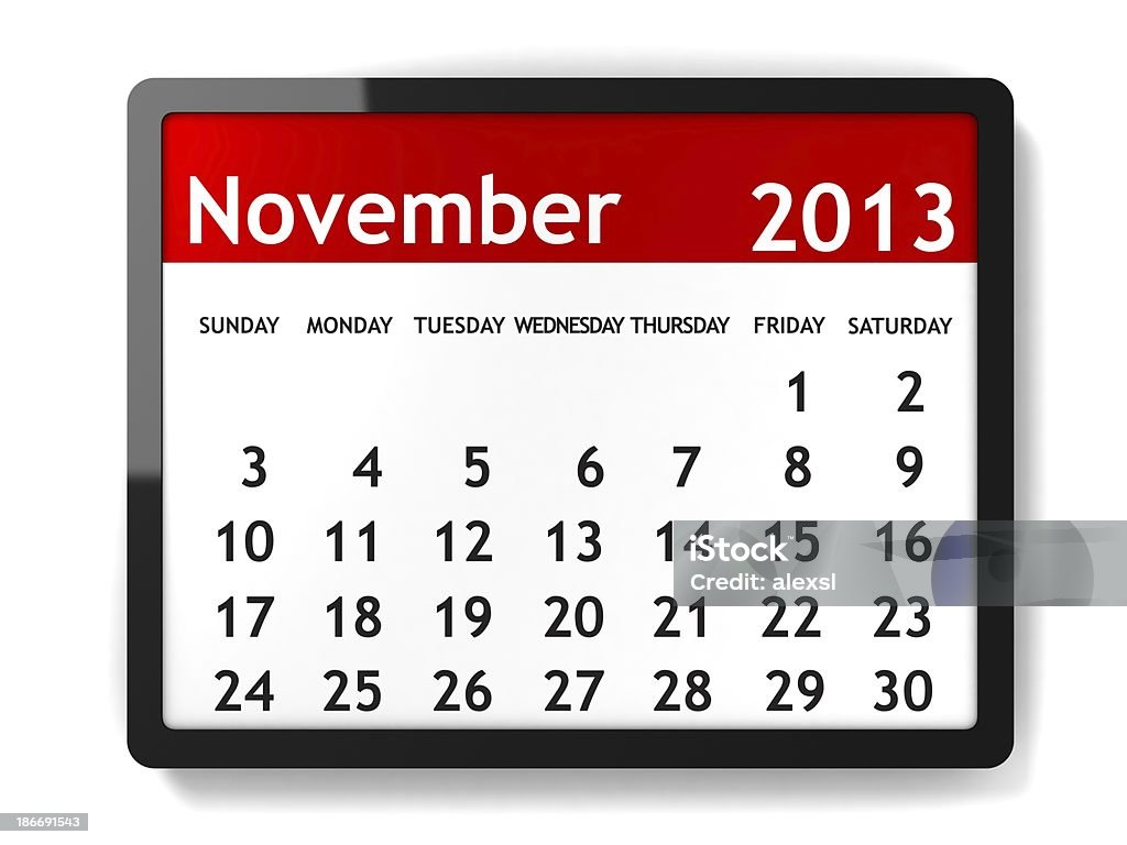 Novembre 2013-Calendario serie - Foto stock royalty-free di 2013