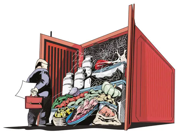 Vector illustration of food import export control