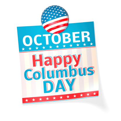 Columbus day calendar page isolated on white. Related images: