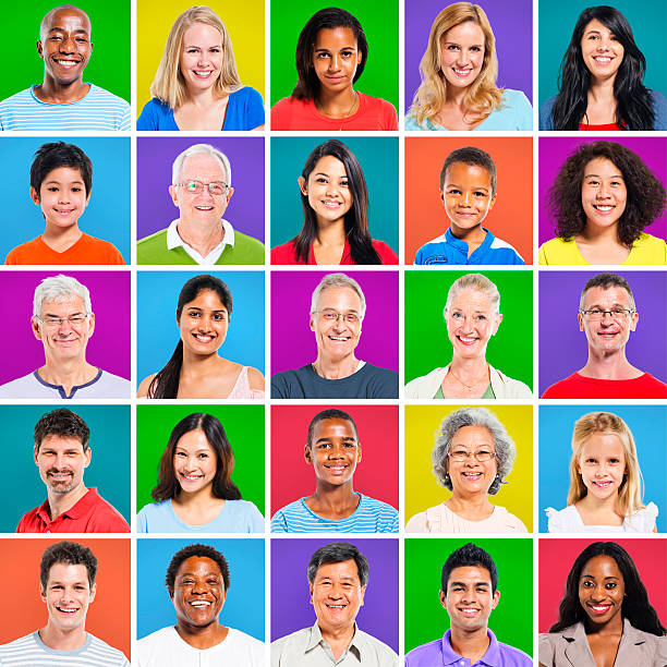 istock Colourful Grid with Facial Expressions 186695630