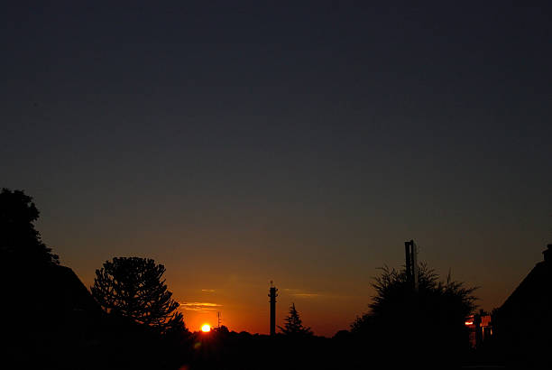 istock Sunrise setting over the city skykline 186696069