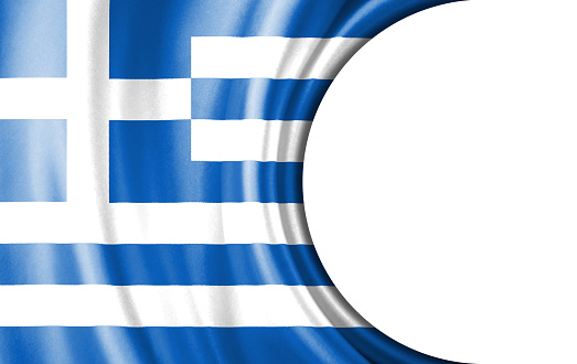 Abstract illustration, Greece flag with a semi-circular area White background for text or images.