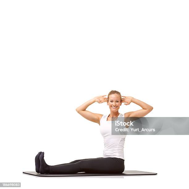 Fitness Ist Wichtig Für Mich Stockfoto und mehr Bilder von Freisteller – Neutraler Hintergrund - Freisteller – Neutraler Hintergrund, Pilates-Methode, 25-29 Jahre