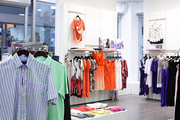 istock A clothes store with many different shirts 186699365