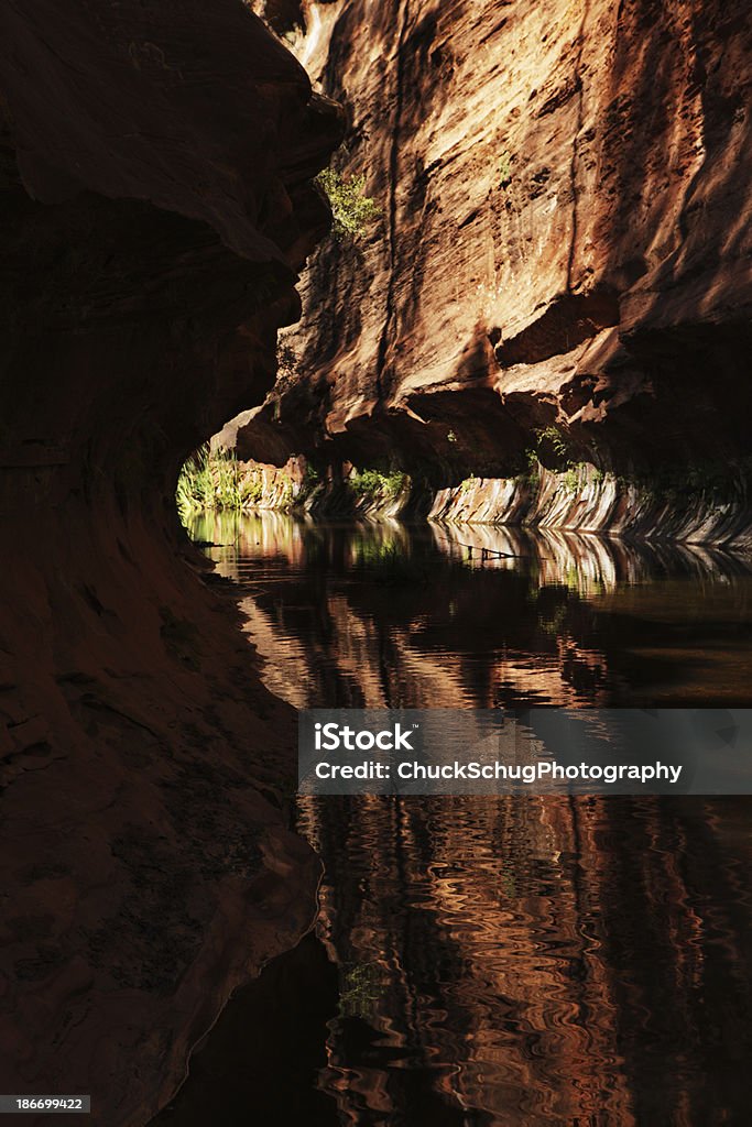Rozetnijcie Kanion strumień światło słoneczne Cień Odbicie - Zbiór zdjęć royalty-free (Australijski Outback)