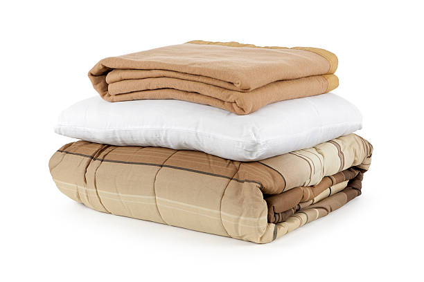 Blankets and Pillow stock photo