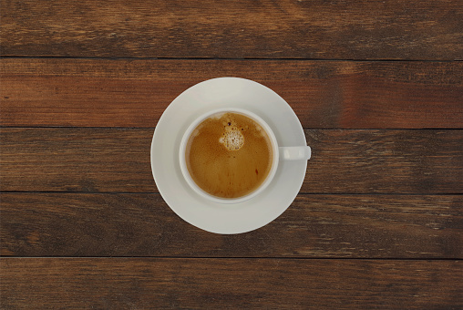Cup of coffee  on wooden table