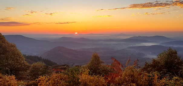 Autumn sunrise on the blue ridge