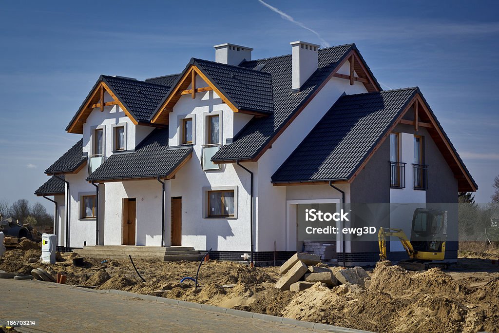 Nueva casa residencial en construcción - Foto de stock de Casa libre de derechos