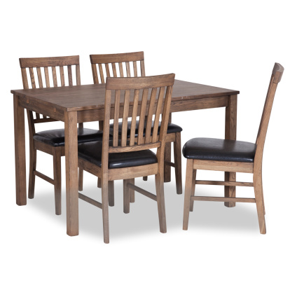 Dining furniture with clipping path. Studio isolated on white background.
