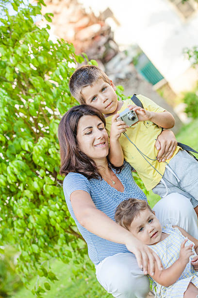 istock Happy Mother With Her Children 186704605