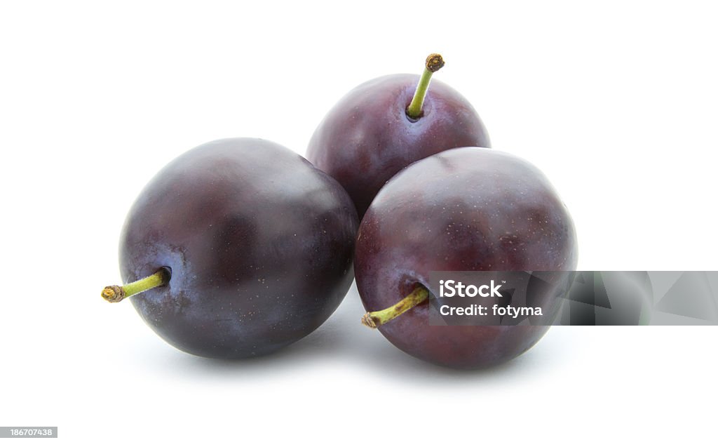 plum organic plums isolated on white background Autumn Stock Photo