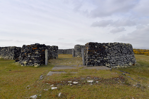 Darwin, East Falkland, Falkland Islands: old stone sheep corral, traditional of the Falklands - stone corrals originate in earliest days of settlement in the Falkland Islands.